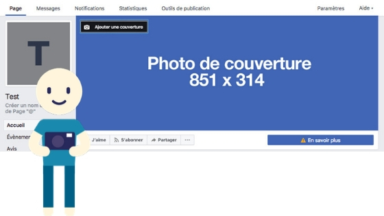 Ensuite, tu dois ajouter une photo de couverture à ta page Facebook entreprise