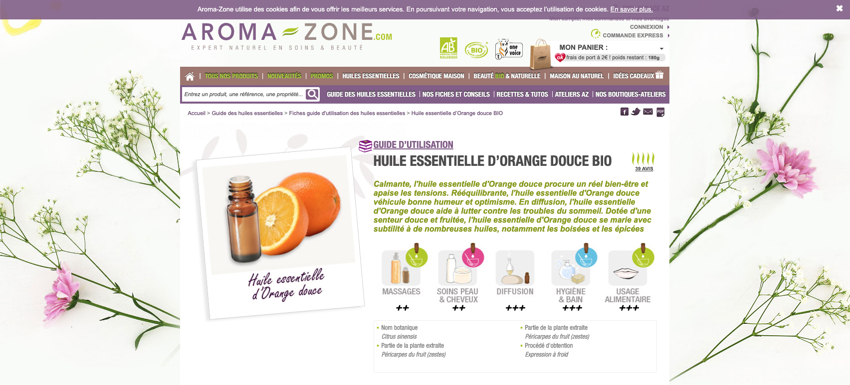 Se différencier des concurrents comme Aroma Zone le fait sur son site web