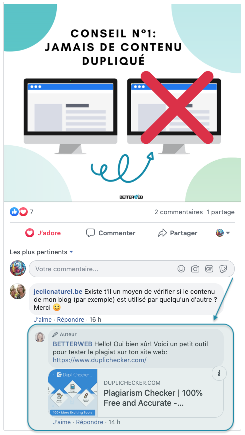 Pour développer ta communauté sur Facebook, interagis avec ton audience, réponds aux questions