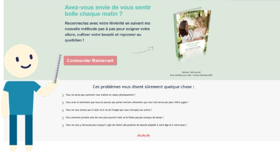 Un exemple de Landing page sur Internet